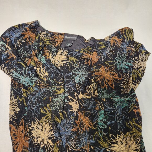 MAGGIE BARNERS Art To Wear Black Metallic Floral Tunic Blouse Size 4X New NO Tag - Picture 9 of 16